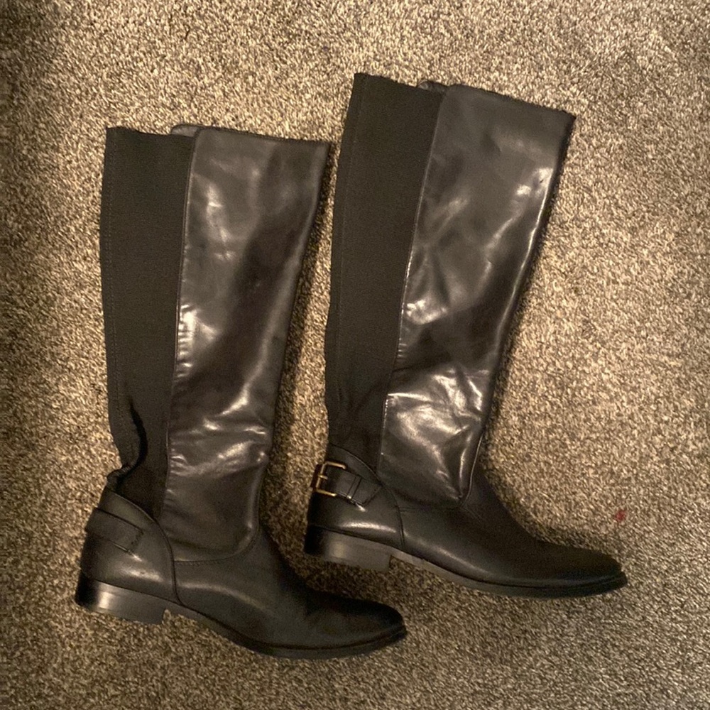 Black leather boots